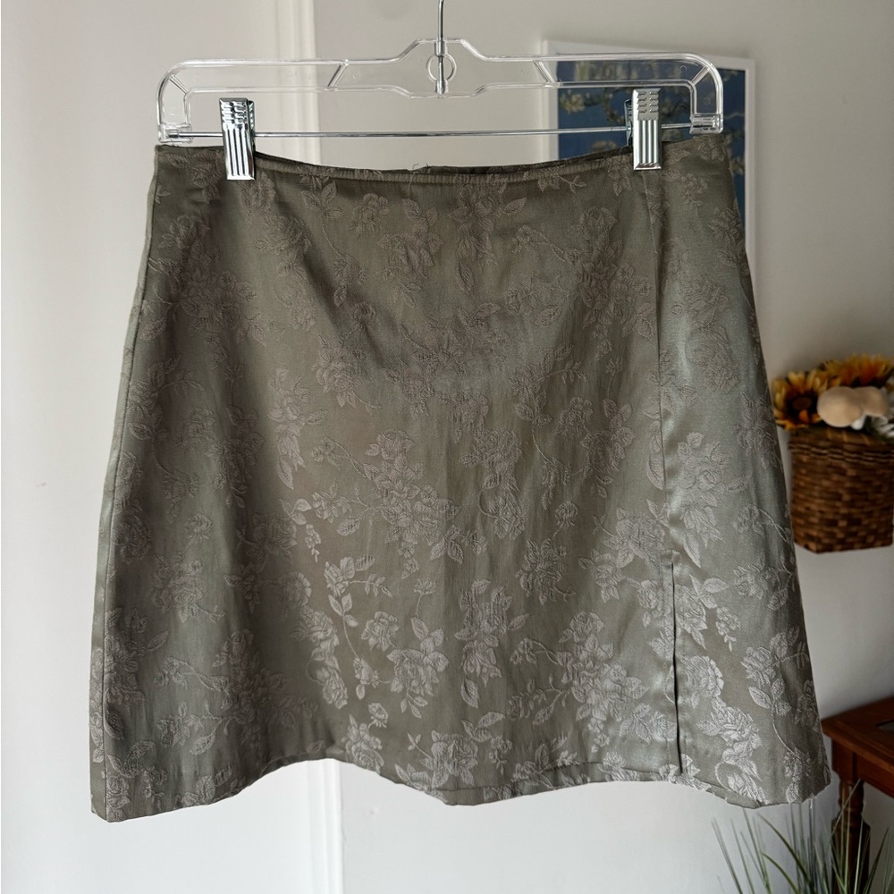 Y2K Green Floral Skirt